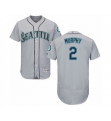 Seattle Mariners #2 Tom Murphy Grey Road Flex Base Authentic Collection Baseball Player Jersey