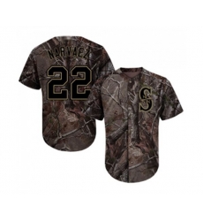Seattle Mariners #22 Omar Narvaez Authentic Camo Realtree Collection Flex Base Baseball Jersey