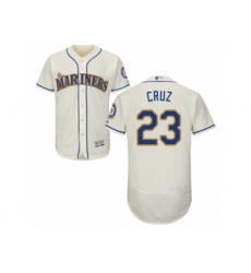 Seattle Mariners #23 Nelson Cruz Cream Flexbase Authentic Collection MLB Jersey