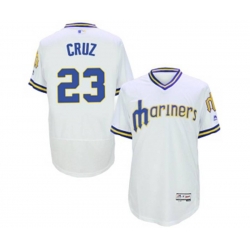 Seattle Mariners #23 Nelson Cruz Majestic White Flexbase Authentic Collection Cooperstown Player Jersey Seattle Mariners #23 Nelson Cruz Majestic White Flexbase Authentic Collection Cooperstown Player Jersey