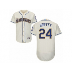 Seattle Mariners #24 Ken Griffey Cream Flexbase Authentic Collection MLB Jersey Seattle Mariners #24 Ken Griffey Cream Flexbase Authentic Collection MLB Jersey