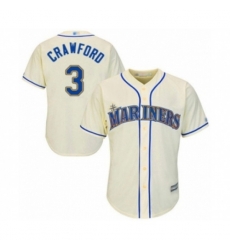 Seattle Mariners #3 J.P. Crawford Authentic Cream Alternate Cool Base Baseball Player Jersey