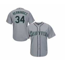 Seattle Mariners #34 Felix Hernandez Majestic Gray Cool Base Player Jersey Seattle Mariners #34 Felix Hernandez Majestic Gray Cool Base Player Jersey