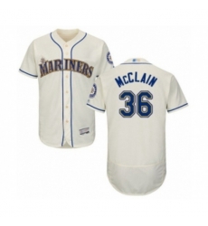 Seattle Mariners #36 Reggie McClain Cream Alternate Flex Base Authentic Collection Baseball Player Jersey