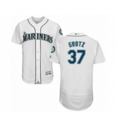 Seattle Mariners #37 Zac Grotz White Home Flex Base Authentic Collection Baseball Player Jersey