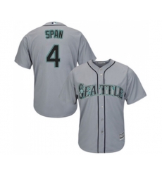 Seattle Mariners #4 Denard Span Replica Grey Road Cool Base Baseball Jersey