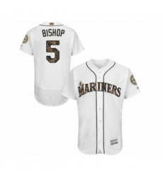 Seattle Mariners #5 Braden Bishop Authentic White 2016 Memorial Day Fashion Flex Base Baseball Player Jersey