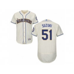 Seattle Mariners #51 Ichiro Suzuki Cream Flexbase Authentic Collection MLB Jersey Seattle Mariners #51 Ichiro Suzuki Cream Flexbase Authentic Collection MLB Jersey