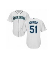 Seattle Mariners #51 Randy Johnson Authentic White Home Cool Base MLB Jersey