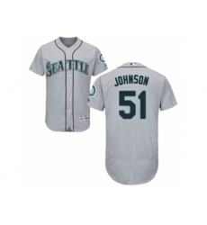 Seattle Mariners #51 Randy Johnson Grey Flexbase Authentic Collection MLB Jersey