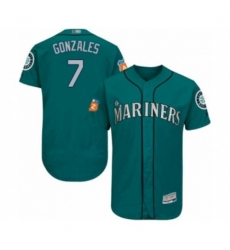 Seattle Mariners #7 Marco Gonzales Teal Green Alternate Flex Base Authentic Collection Baseball Player Jersey