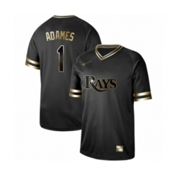Tampa Bay Rays #1 Willy Adames Authentic Black Gold Fashion Baseball Jersey Tampa Bay Rays #1 Willy Adames Authentic Black Gold Fashion Baseball Jersey