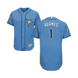 Tampa Bay Rays #1 Willy Adames Columbia Alternate Flex Base Authentic Collection Baseball Jersey Tampa Bay Rays #1 Willy Adames Columbia Alternate Flex Base Authentic Collection Baseball Jersey