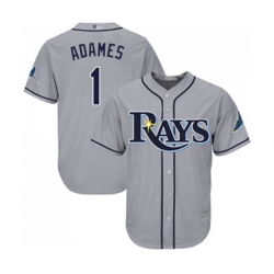 Tampa Bay Rays #1 Willy Adames Replica Grey Road Cool Base Baseball Jersey Tampa Bay Rays #1 Willy Adames Replica Grey Road Cool Base Baseball Jersey
