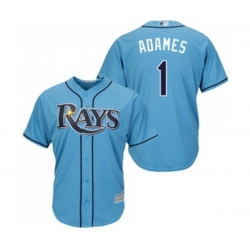 Tampa Bay Rays #1 Willy Adames Replica Light Blue Alternate 2 Cool Base Baseball Jersey Tampa Bay Rays #1 Willy Adames Replica Light Blue Alternate 2 Cool Base Baseball Jersey