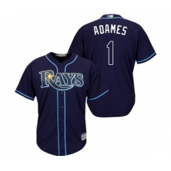 Tampa Bay Rays #1 Willy Adames Replica Navy Blue Alternate Cool Base Baseball Jersey Tampa Bay Rays #1 Willy Adames Replica Navy Blue Alternate Cool Base Baseball Jersey