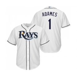 Tampa Bay Rays #1 Willy Adames Replica White Home Cool Base Baseball Jersey Tampa Bay Rays #1 Willy Adames Replica White Home Cool Base Baseball Jersey