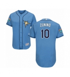 Tampa Bay Rays #10 Mike Zunino Light Blue Flexbase Authentic Collection Baseball Player Jersey