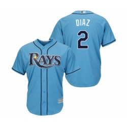 Tampa Bay Rays #2 Yandy Diaz Replica Light Blue Alternate 2 Cool Base Baseball Jersey Tampa Bay Rays #2 Yandy Diaz Replica Light Blue Alternate 2 Cool Base Baseball Jersey