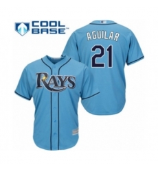 Tampa Bay Rays #21 Jesus Aguilar Authentic Light Blue Alternate 2 Cool Base Baseball Player Jersey