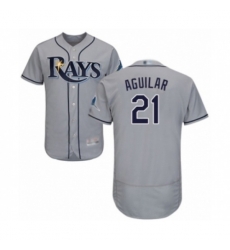 Tampa Bay Rays #21 Jesus Aguilar Grey Road Flex Base Authentic Collection Baseball Player Jersey