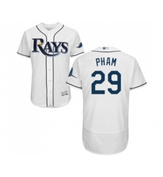 Tampa Bay Rays #29 Tommy Pham Home White Home Flex Base Authentic Collection Baseball Jersey