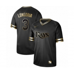 Tampa Bay Rays #3 Evan Longoria Authentic Black Gold Fashion Baseball Jersey Tampa Bay Rays #3 Evan Longoria Authentic Black Gold Fashion Baseball Jersey
