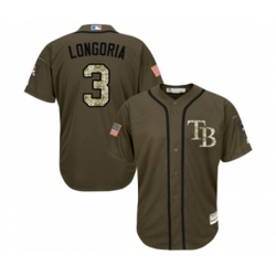 Tampa Bay Rays #3 Evan Longoria Authentic Green Salute to Service Baseball Jersey Tampa Bay Rays #3 Evan Longoria Authentic Green Salute to Service Baseball Jersey