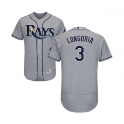 Tampa Bay Rays #3 Evan Longoria Grey Road Flex Base Authentic Collection Baseball Jersey Tampa Bay Rays #3 Evan Longoria Grey Road Flex Base Authentic Collection Baseball Jersey