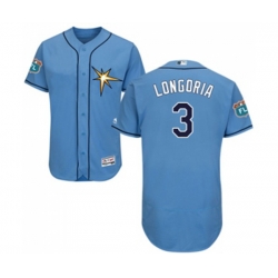 Tampa Bay Rays #3 Evan Longoria Light Blue Flexbase Authentic Collection Baseball Jersey Tampa Bay Rays #3 Evan Longoria Light Blue Flexbase Authentic Collection Baseball Jersey