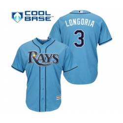 Tampa Bay Rays #3 Evan Longoria Replica Light Blue Alternate 2 Cool Base Baseball Jersey Tampa Bay Rays #3 Evan Longoria Replica Light Blue Alternate 2 Cool Base Baseball Jersey