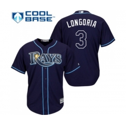 Tampa Bay Rays #3 Evan Longoria Replica Navy Blue Alternate Cool Base Baseball Jersey Tampa Bay Rays #3 Evan Longoria Replica Navy Blue Alternate Cool Base Baseball Jersey