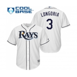 Tampa Bay Rays #3 Evan Longoria Replica White Home Cool Base Baseball Jersey Tampa Bay Rays #3 Evan Longoria Replica White Home Cool Base Baseball Jersey