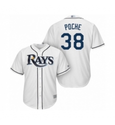 Tampa Bay Rays #38 Colin Poche Authentic White Home Cool Base Baseball Player Jersey