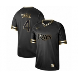 Tampa Bay Rays #4 Blake Snell Authentic Black Gold Fashion Baseball Jersey Tampa Bay Rays #4 Blake Snell Authentic Black Gold Fashion Baseball Jersey