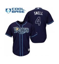 Tampa Bay Rays #4 Blake Snell Replica Navy Blue Alternate Cool Base Baseball Jersey