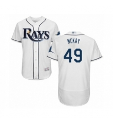 Tampa Bay Rays #49 Brendan McKay Home White Home Flex Base Authentic Collection Baseball Player Jersey
