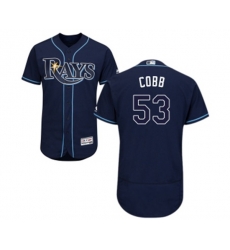 Tampa Bay Rays #53 Alex Cobb Navy Blue Alternate Flex Base Authentic Collection Baseball Jersey