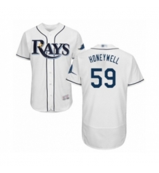 Tampa Bay Rays #59 Brent Honeywell Home White Home Flex Base Authentic Collection Baseball Player Jersey