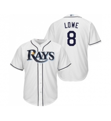 Tampa Bay Rays #8 Brandon Lowe Replica White Home Cool Base Baseball Jersey
