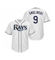Tampa Bay Rays #9 Jake Smolinski Replica White Home Cool Base Baseball Jersey