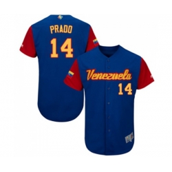 Venezuela Baseball #14 Martin Prado Royal Blue 2017 World Baseball Classic Authentic Team Jersey