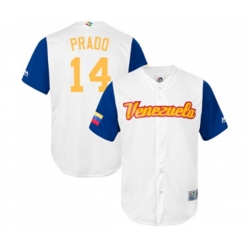 Venezuela Baseball #14 Martin Prado White 2017 World Baseball Classic Replica Team Jersey