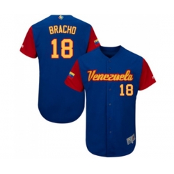 Venezuela Baseball #18 Silvino Bracho Royal Blue 2017 World Baseball Classic Authentic Team Jersey