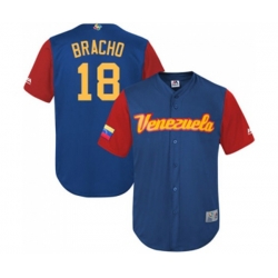 Venezuela Baseball #18 Silvino Bracho Royal Blue 2017 World Baseball Classic Replica Team Jersey