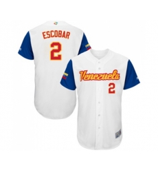 Venezuela Baseball #2 Alcides Escobar White 2017 World Baseball Classic Authentic Team Jersey