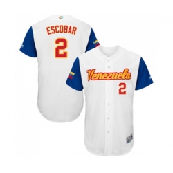 Venezuela Baseball #2 Alcides Escobar White 2017 World Baseball Classic Authentic Team Jersey