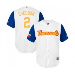 Venezuela Baseball #2 Alcides Escobar White 2017 World Baseball Classic Replica Team Jersey