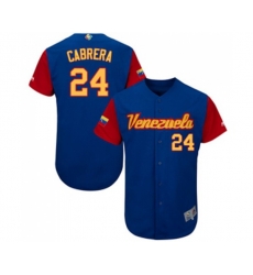 Venezuela Baseball #24 Miguel Cabrera Royal Blue 2017 World Baseball Classic Authentic Team Jersey