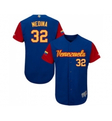 Venezuela Baseball #32 Jhondaniel Medina Royal Blue 2017 World Baseball Classic Authentic Team Jersey
